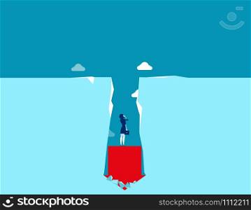 Businesswoman trapped. Concept business vector illustration.