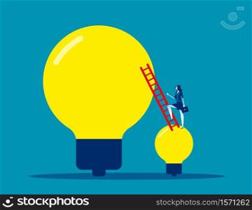 Businesswoman with progressive ideas. Concept business vector illustration, Growth, Investor, Climbing.