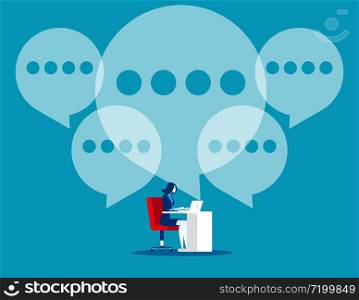 Businesswoman working. Concept business vector illustration, Flat character style, cartoon design, Office worker.