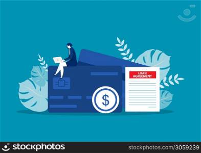 businesswomen with credit cards.Banking business concept Vector