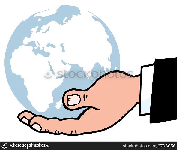 Bussines Hand Holding Globe