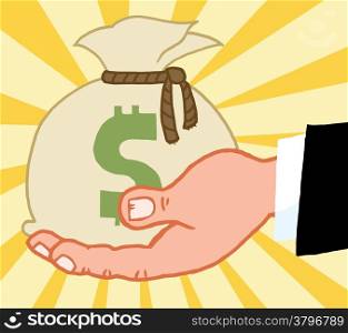 Bussines Hand Holding Money Bag