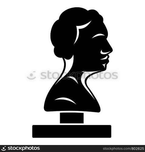 Bust ancient writer icon. Simple illustration of bust ancient writer vector icon for web design isolated on white background. Bust ancient writer icon, simple style