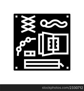 busy board glyph icon vector. busy board sign. isolated contour symbol black illustration. busy board glyph icon vector illustration