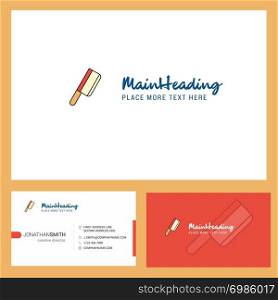 Butcher knife Logo design with Tagline & Front and Back Busienss Card Template. Vector Creative Design