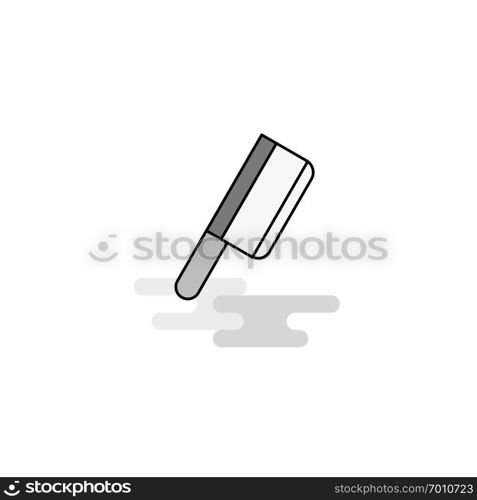 Butcher knife Web Icon. Flat Line Filled Gray Icon Vector