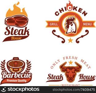 butcher meat barbeque poultry label badge