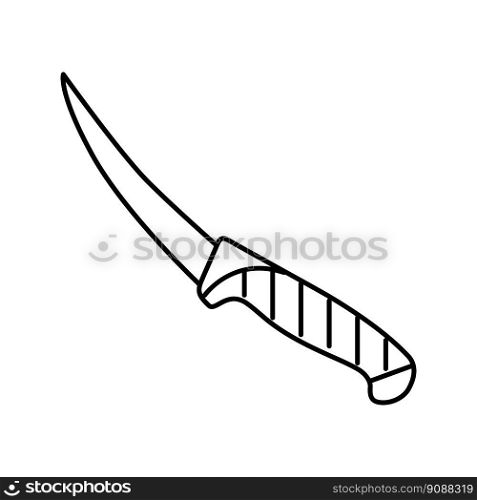 butcher meat knife line icon vector. butcher meat knife sign. isolated contour symbol black illustration. butcher meat knife line icon vector illustration
