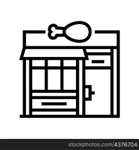 butchers shop line icon vector. butchers shop sign. isolated contour symbol black illustration. butchers shop line icon vector illustration