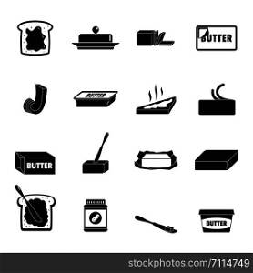 Butter curl block icons set. Simple illustration of 4 butter curl block vector icons for web. Butter curl block icons set, simple style