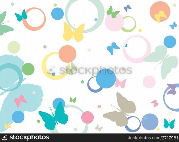 butterflies and bubbles, vector art illustration, more drawings in my gallery