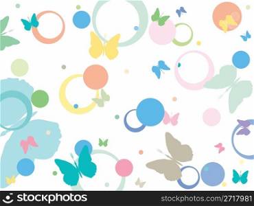 butterflies and bubbles, vector art illustration, more drawings in my gallery