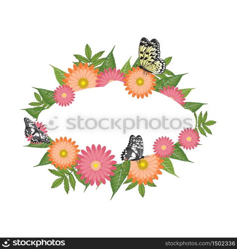 Butterflies Flower Floral Summer Spring Frame Background