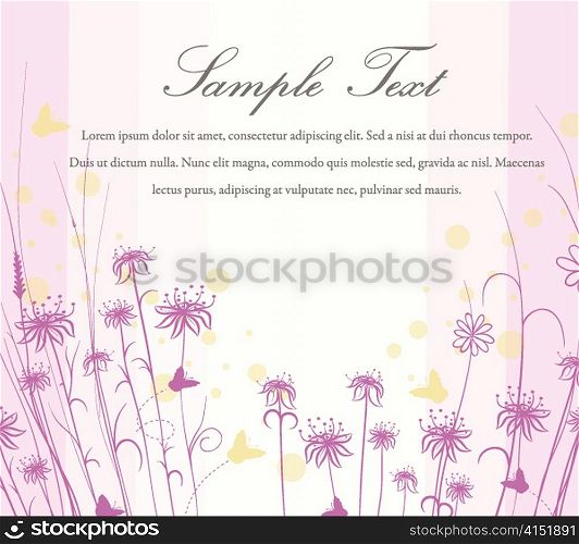 butterflies with floral vector illustration