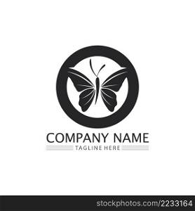Butterfly and beauty logo design animal, insect, conceptual simple Vector and illustration