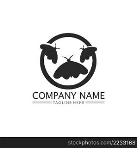 Butterfly and beauty logo design animal, insect, conceptual simple Vector and illustration