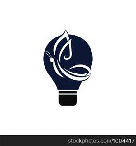 Butterfly and bulb vector logo design. Beauty salon vector logo creative illustration.