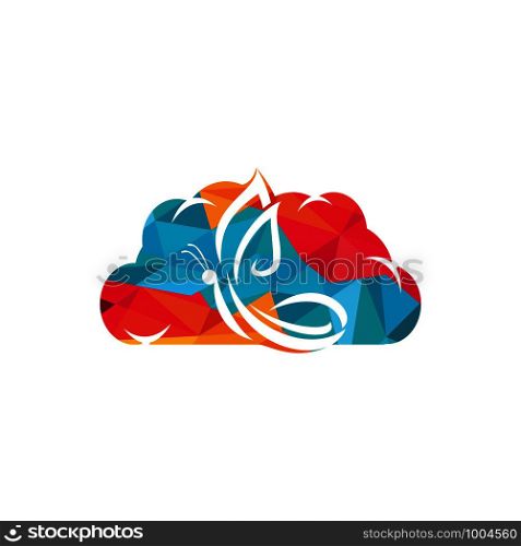Butterfly and cloud icon vector logo design. Beauty salon vector logo creative illustration.