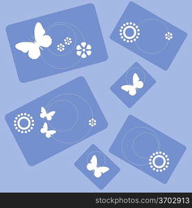 Butterfly and flowers rectangle design 001