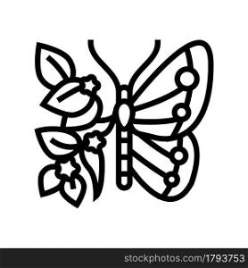 butterfly boho line icon vector. butterfly boho sign. isolated contour symbol black illustration. butterfly boho line icon vector illustration