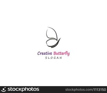 Butterfly conceptual simple, colorful icon. Logo. Vector illustration