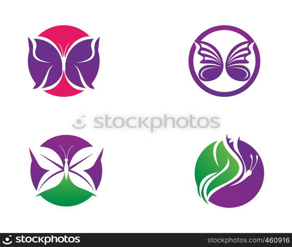 Butterfly conceptual simple, colorful icon. Logo. Vector illustration