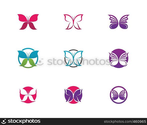 Butterfly conceptual simple, colorful icon. Logo. Vector illustration