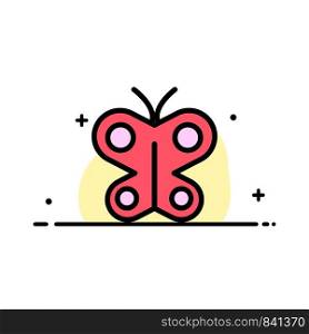 Butterfly, Fly, Insect, Spring Business Flat Line Filled Icon Vector Banner Template