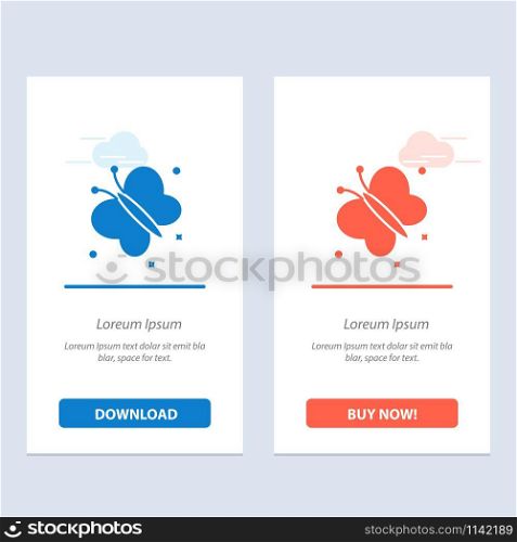 Butterfly, Fly, Spring, Beauty Blue and Red Download and Buy Now web Widget Card Template