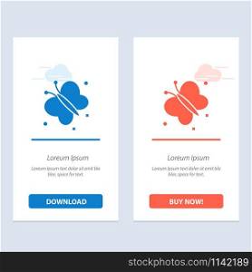 Butterfly, Fly, Spring, Beauty Blue and Red Download and Buy Now web Widget Card Template