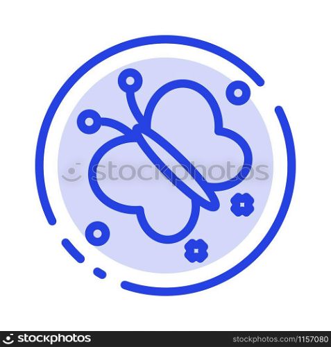 Butterfly, Fly, Spring, Beauty Blue Dotted Line Line Icon