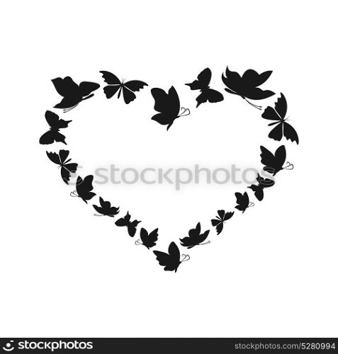 Butterfly heart2. Heart made of butterflies. A vector illustration