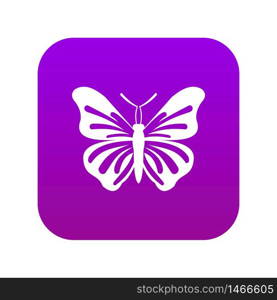 Butterfly icon digital purple for any design isolated on white vector illustration. Butterfly icon digital purple