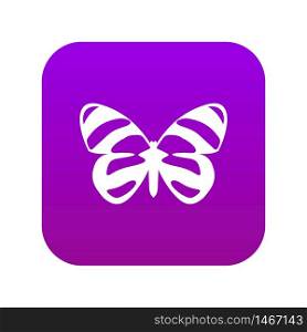 Butterfly icon digital purple for any design isolated on white vector illustration. Butterfly icon digital purple