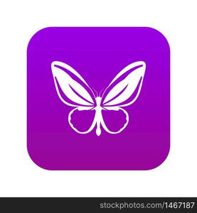 Butterfly icon digital purple for any design isolated on white vector illustration. Butterfly icon digital purple