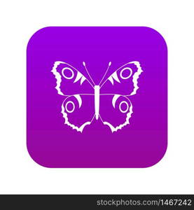 Butterfly icon digital purple for any design isolated on white vector illustration. Butterfly icon digital purple