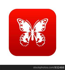 Butterfly icon digital red for any design isolated on white vector illustration. Butterfly icon digital red