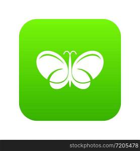 Butterfly icon green vector isolated on white background. Butterfly icon green vector
