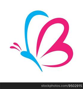 Butterfly icon logo design illustration