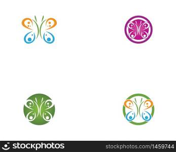 Butterfly icon vector template illustration
