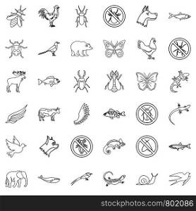 Butterfly icons set. Outline style of 36 butterfly vector icons for web isolated on white background. Butterfly icons set, outline style