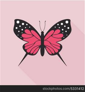 Butterfly in flat style. Vector illustration