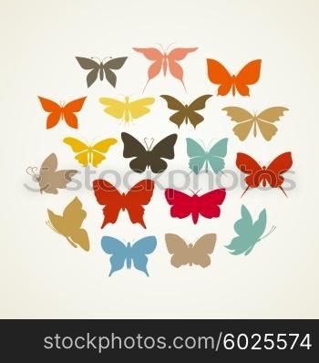 Butterfly in globe. Vector illustration