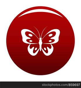 Butterfly in wildlife icon. Simple illustration of butterfly in wildlife vector icon for any design red. Butterfly in wildlife icon vector red