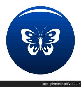 Butterfly in wildlife icon vector blue circle isolated on white background . Butterfly in wildlife icon blue vector