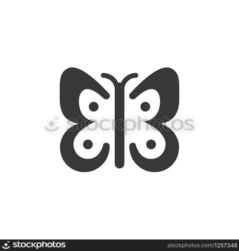 Butterfly. Isolated icon. Animal glyph vector illustration