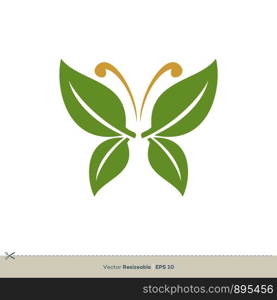 Butterfly Leaves Wing Logo Template Illustration Design. Vector EPS 10.