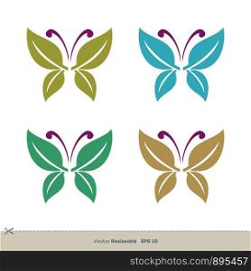 Butterfly Leaves Wing Logo Template Illustration Design. Vector EPS 10.