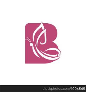 Butterfly letter B vector logo design. Beauty salon vector logo creative illustration.