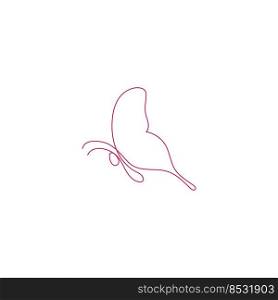 Butterfly line art image illustration template vector